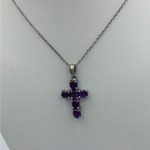 Genuine Lusaka Amethyst Cross NWOT - Picture 3 of 3
